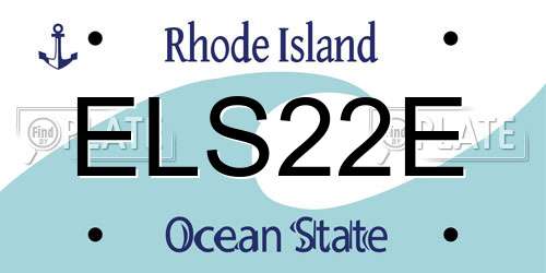 ELS22E Rhode Island License Plate