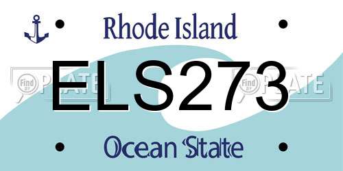 ELS273 Rhode Island License Plate