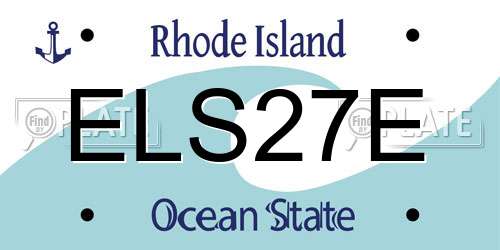 ELS27E Rhode Island License Plate