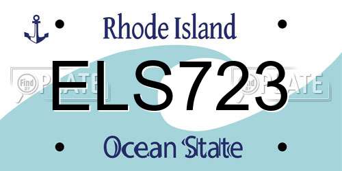 ELS723 Rhode Island License Plate