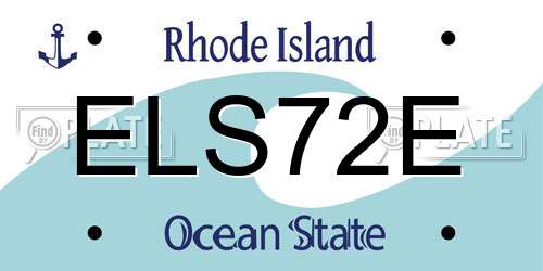 ELS72E Rhode Island License Plate
