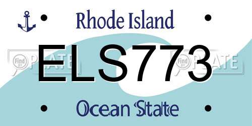 ELS773 Rhode Island License Plate