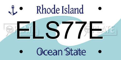 ELS77E Rhode Island License Plate