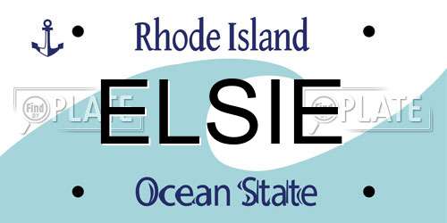 ELSIE Rhode Island License Plate