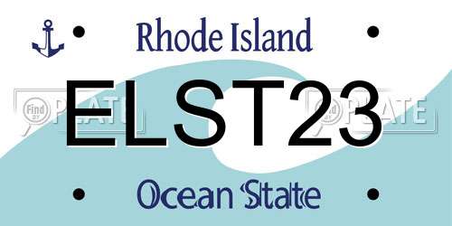 ELST23 Rhode Island License Plate