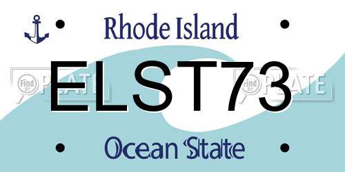 ELST73 Rhode Island License Plate