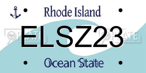 ELSZ23 Rhode Island License Plate