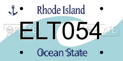 ELT054 Rhode Island License Plate