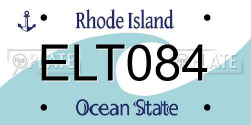 ELT084 Rhode Island License Plate