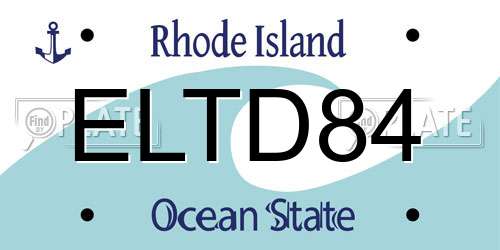 ELTD84 Rhode Island License Plate