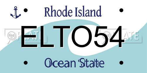 ELTO54 Rhode Island License Plate