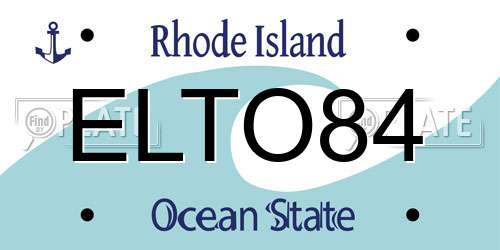 ELTO84 Rhode Island License Plate