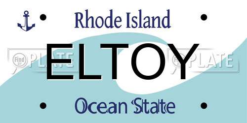 ELTOY Rhode Island License Plate