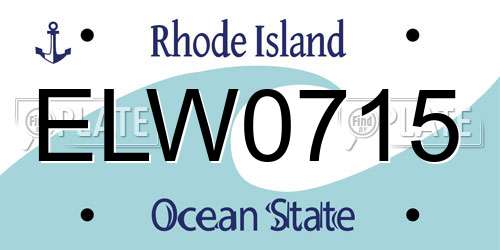 ELW0715 Rhode Island License Plate