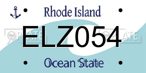 ELZ054 Rhode Island License Plate