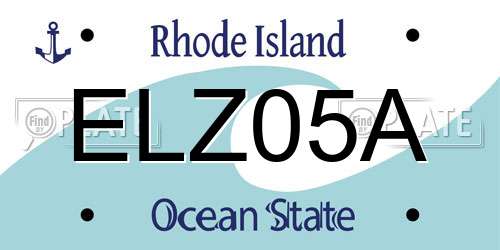 ELZ05A Rhode Island License Plate