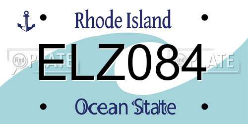 ELZ084 Rhode Island License Plate