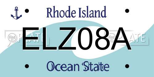 ELZ08A Rhode Island License Plate