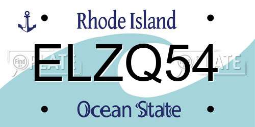 ELZQ54 Rhode Island License Plate