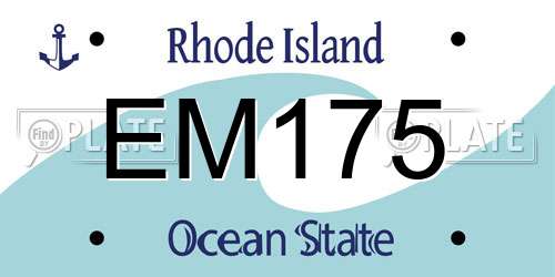 EM175 Rhode Island License Plate