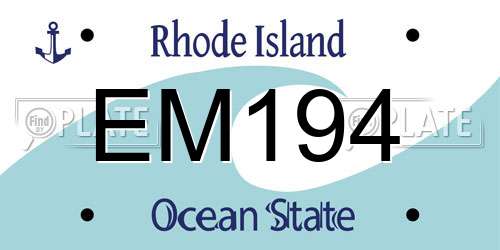 EM194 Rhode Island License Plate