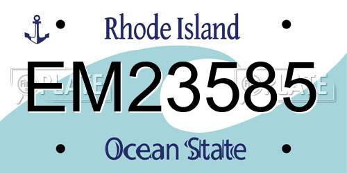 EM23585 Rhode Island License Plate