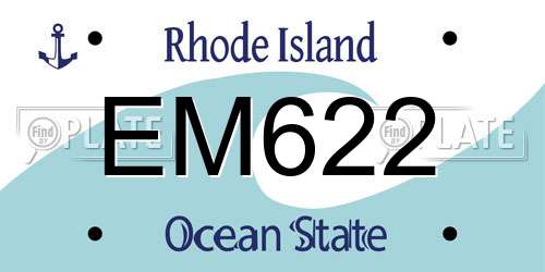 EM622 Rhode Island License Plate