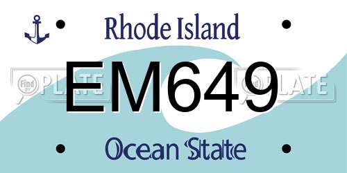 EM649 Rhode Island License Plate