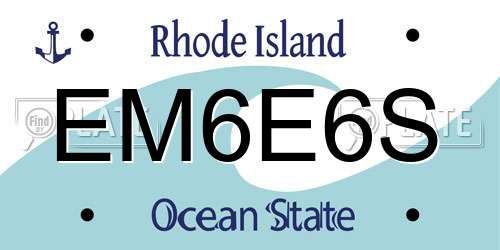 EM6E6S Rhode Island License Plate