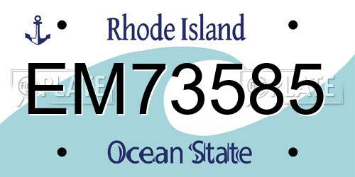 EM73585 Rhode Island License Plate