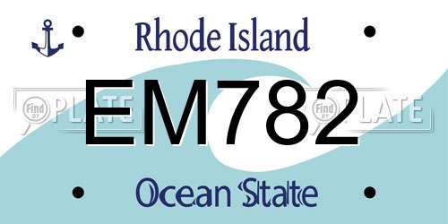 EM782 Rhode Island License Plate