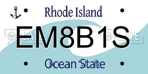 EM8B1S Rhode Island License Plate