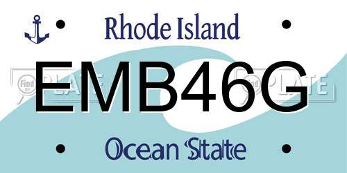 EMB46G Rhode Island License Plate
