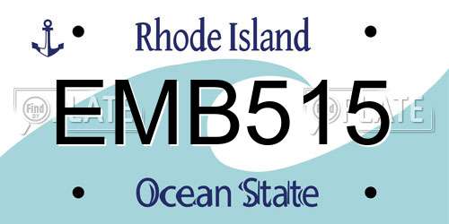 EMB515 Rhode Island License Plate