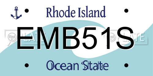 EMB51S Rhode Island License Plate