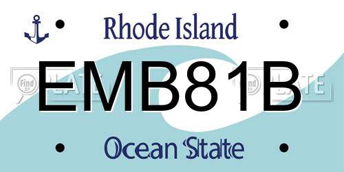 EMB81B Rhode Island License Plate