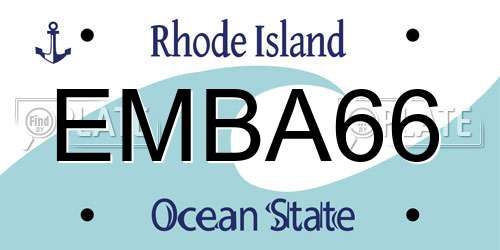 EMBA66 Rhode Island License Plate