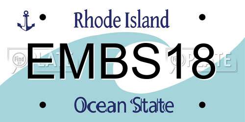 EMBS18 Rhode Island License Plate