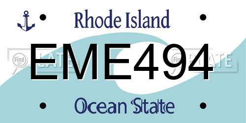 EME494 Rhode Island License Plate