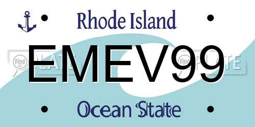 EMEV99 Rhode Island License Plate