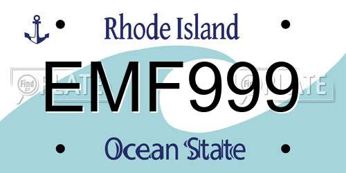 EMF999 Rhode Island License Plate