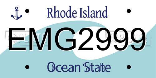 EMG2999 Rhode Island License Plate