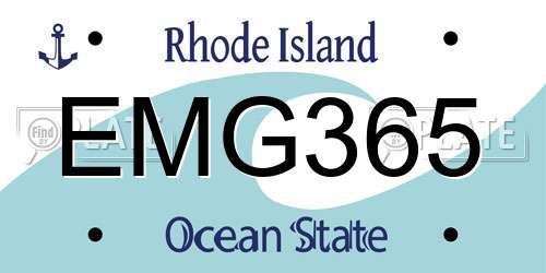 EMG365 Rhode Island License Plate