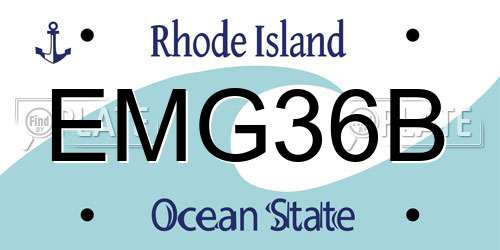 EMG36B Rhode Island License Plate