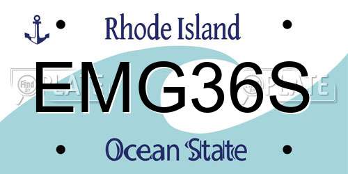 EMG36S Rhode Island License Plate