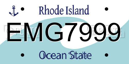 EMG7999 Rhode Island License Plate