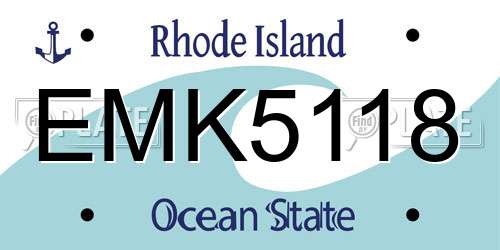 EMK5118 Rhode Island License Plate