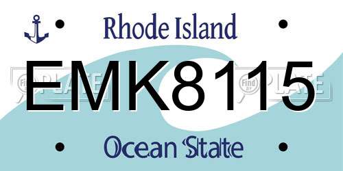 EMK8115 Rhode Island License Plate