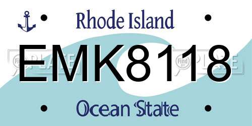 EMK8118 Rhode Island License Plate
