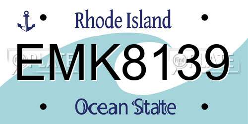 EMK8139 Rhode Island License Plate